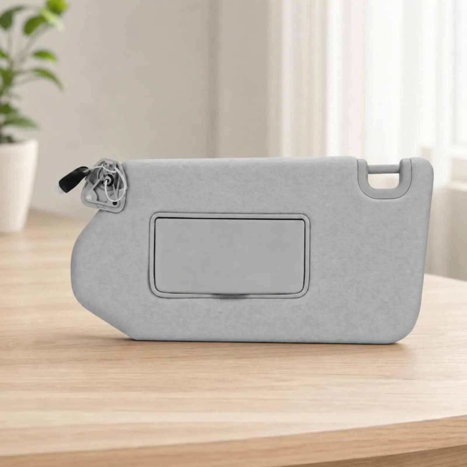 Automotive Sun Visor for Luxury SUV Gray PVC Interior Roof Replacement with Clip Hinge and Vanity Mirror Cover