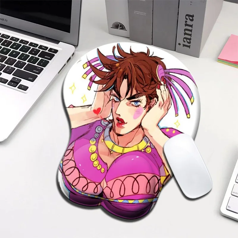 Joseph Bizarre 3D Mouse Pad Anime Mousepads Mouse Mat Hand Wrist Rest DIY Laptop Desk Mat Office Work Gamer Silicone Xmas Gift