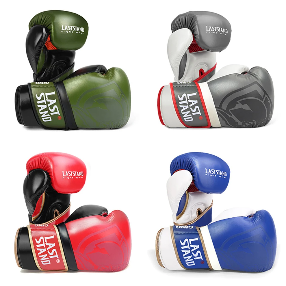 LASTSTAND6 8 10 12OZ sprzedaż hurtowa Muay Thai skóra z mikrofibry rękawice bokserskie dorosłych dzieci kobiet mężczyzn MMA trening gimnastyczny sprzęt bokserski