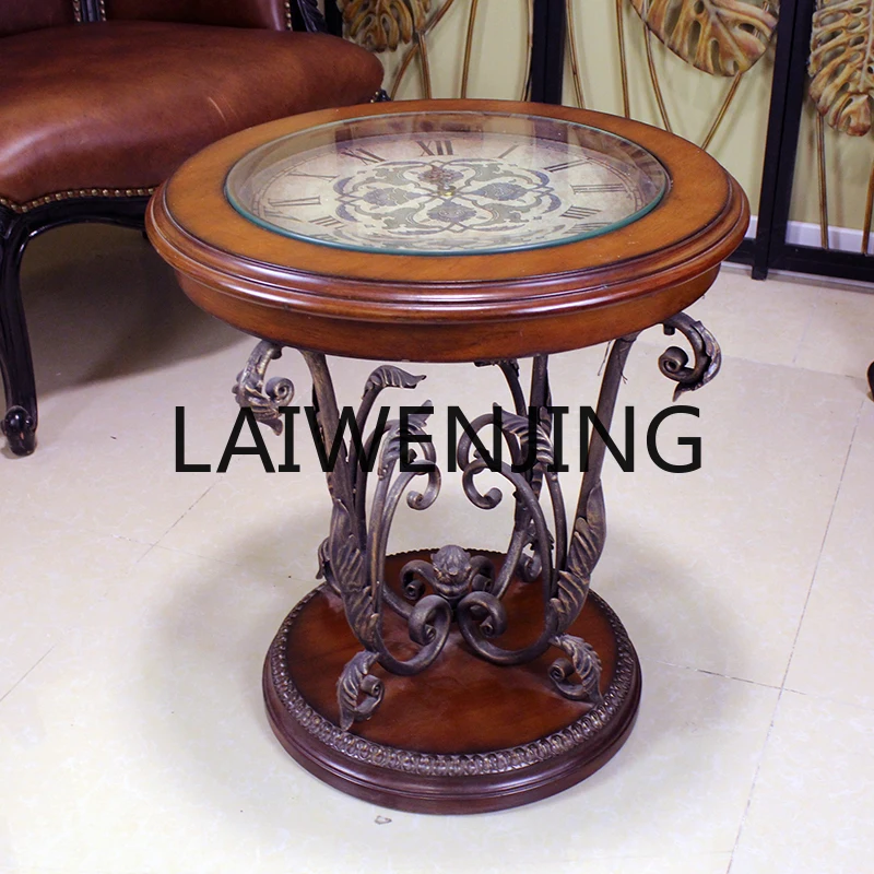 RWJ Living Room Coffee Table Clock Dial Sofa Coffee Table Balcony Small round Table