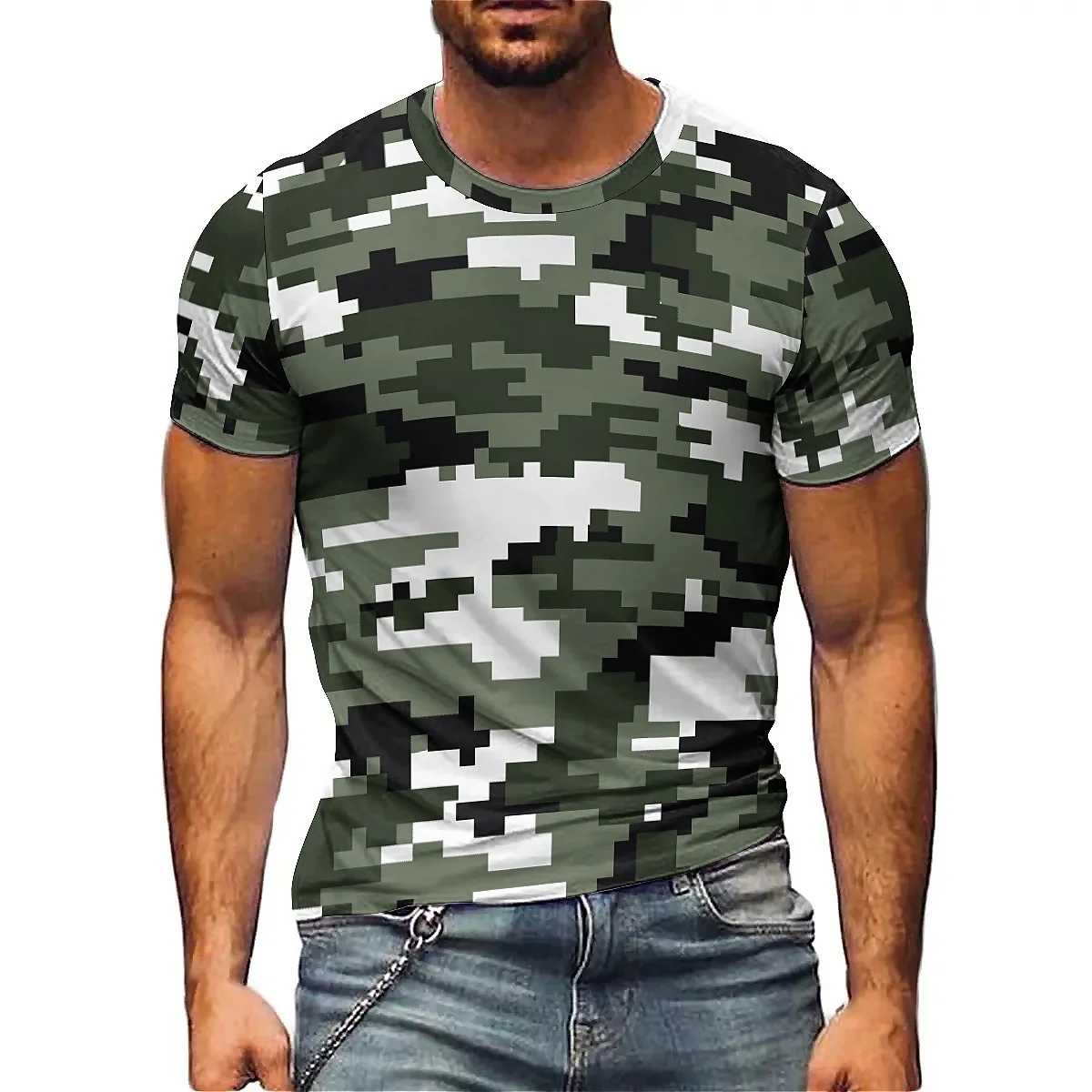 

Hawaiian Style Party Event Men's 3D Printed Short-Sleeve T-Shirt - Men's Party Top, Smooth Fabric