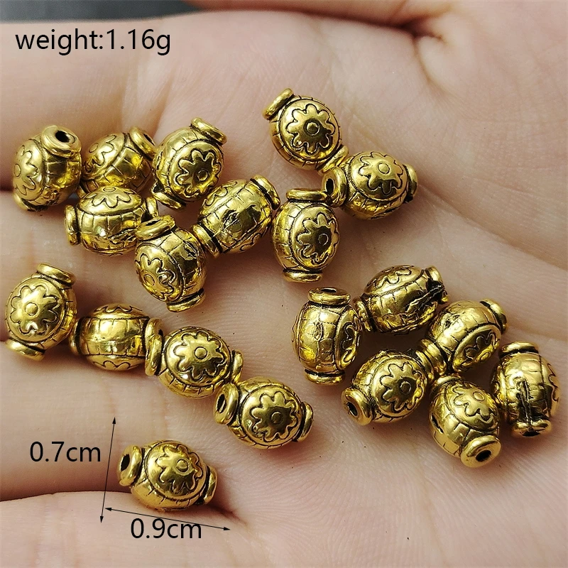 Popular Uneven Perforated Oval Spacer Bead Charm 3 Colors Women\'s Bracelet Making Jewelry Gasket Accessories Wholesale 20/30pcs