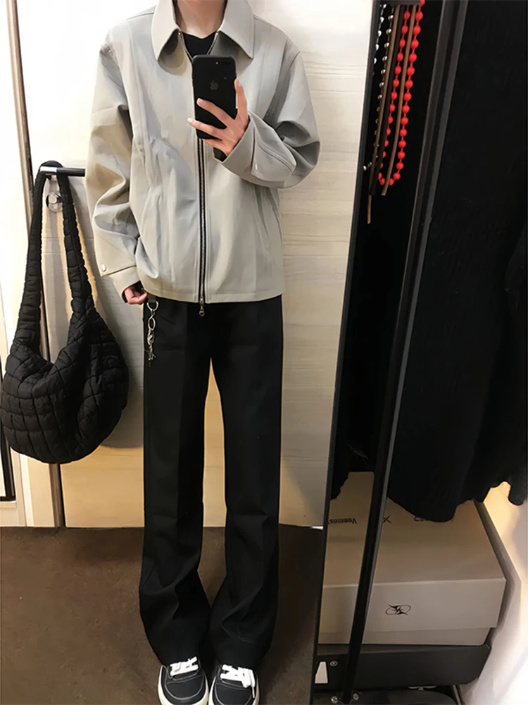 

Cleanfit Bla Men's Micro Flared Straight Leg Pants Spring Le Blade Slimming American Sle Narrow Version Casual Trousers