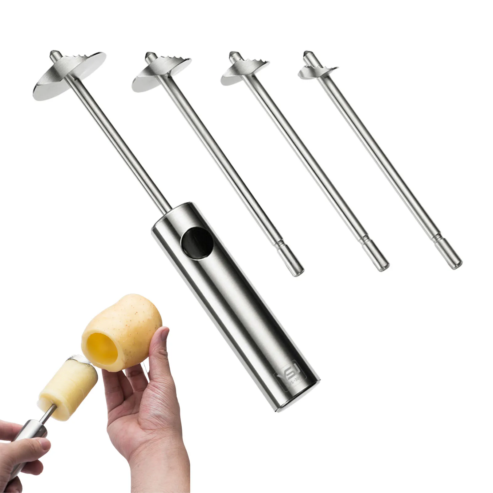 Drill Vegetable Fruit Corer With Ergonomic Anti-Slip Handle Denucleator For Coring Hollowing Out Zucchini Potatoes Carrot Pear