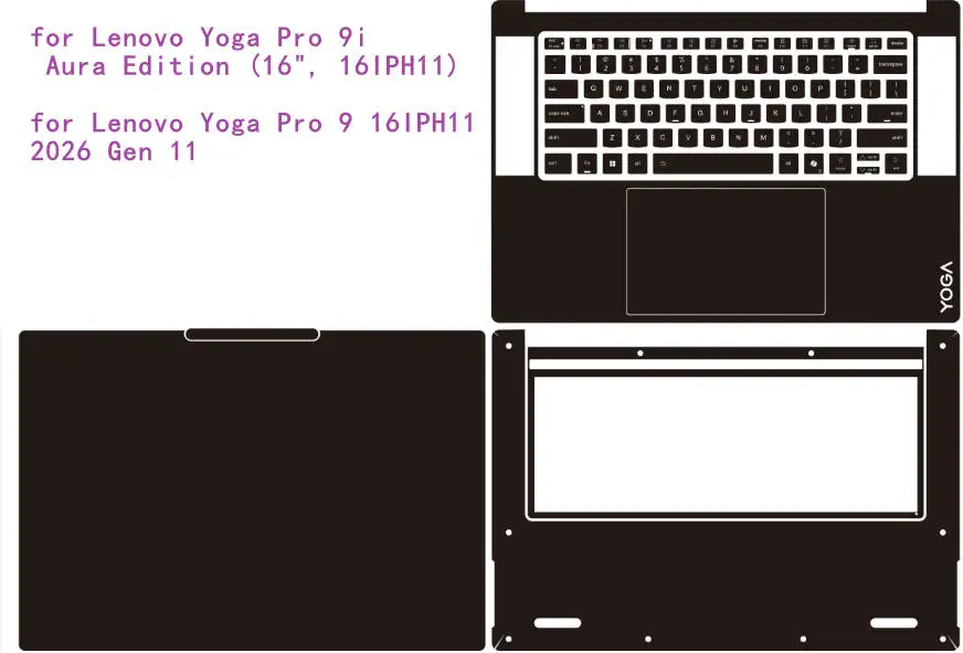 for Lenovo Yoga Pro 9i Gen 11 Aura 2026 / Yoga Pro 9 16IPH11 / Yoga Pro 7 15IPH11 7i  Pre CUT Laptop Skins Vinyl Stickers