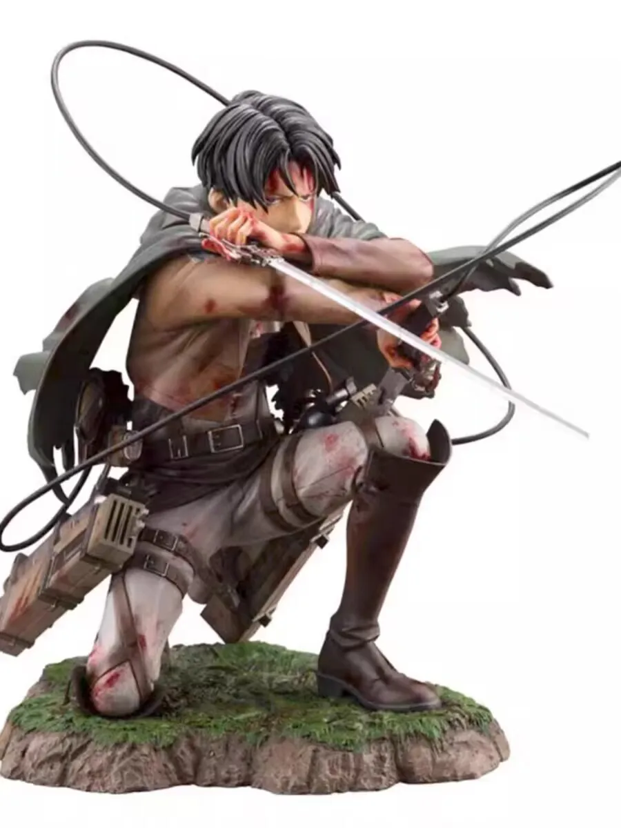 

In Stock Original Kotobukiya Genuine Attack on Titan Levi Ackerman Anime Figure Statue Collection Action Figure PVC Doll 17cm