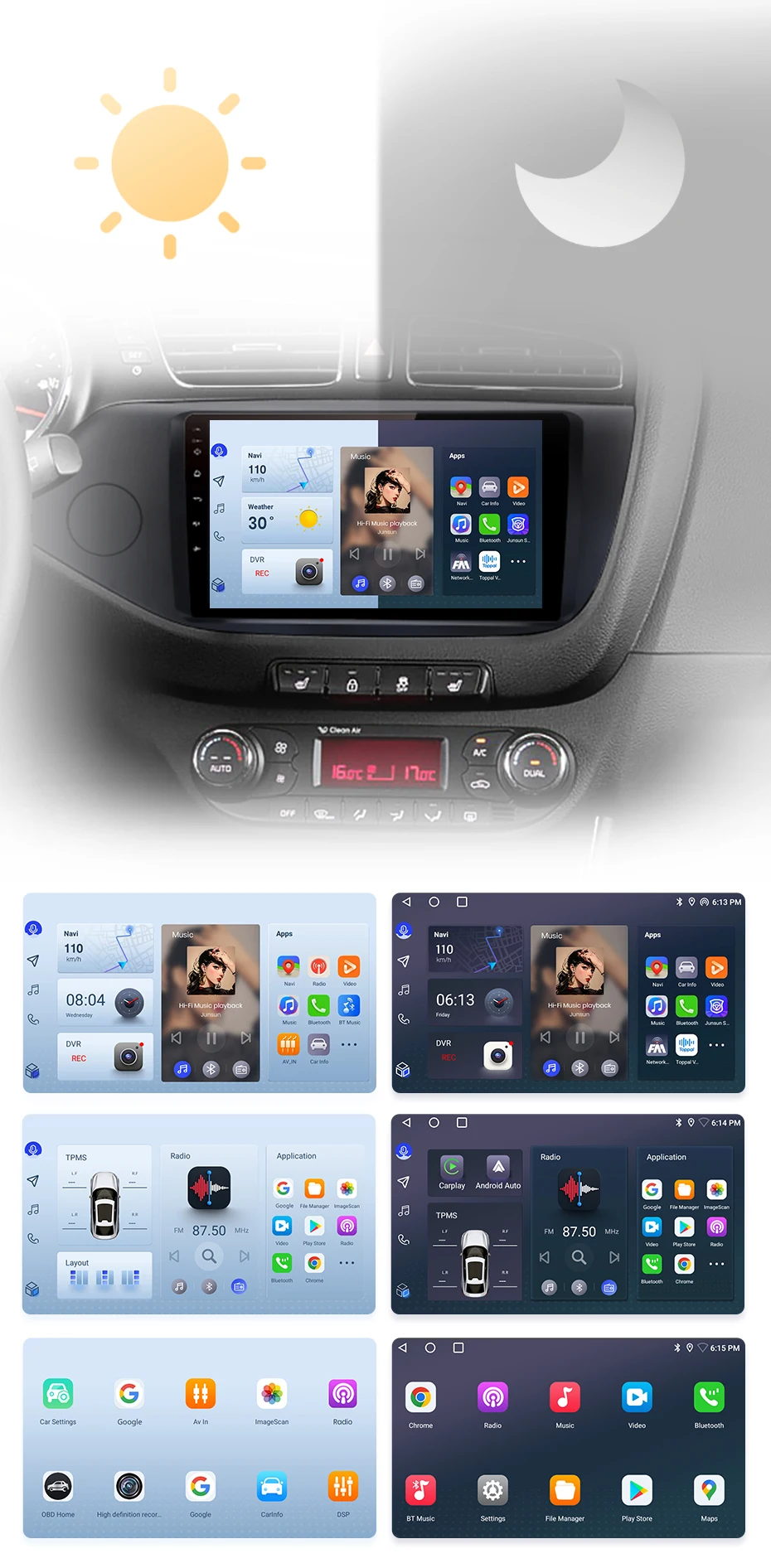 Junsun carplay android auto autoradio für kia ceed jd cee'd 2012-2018 intelligente systeme stereo multimedia autoradio – Detail 7