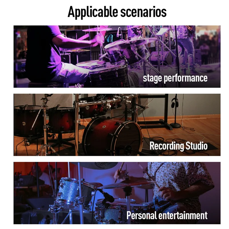 XSXS-Cardioid Tom Snare Drum ميكروفون أداة ميكروفون لأداة الطبل الاحترافية لالتقاط الموسيقى