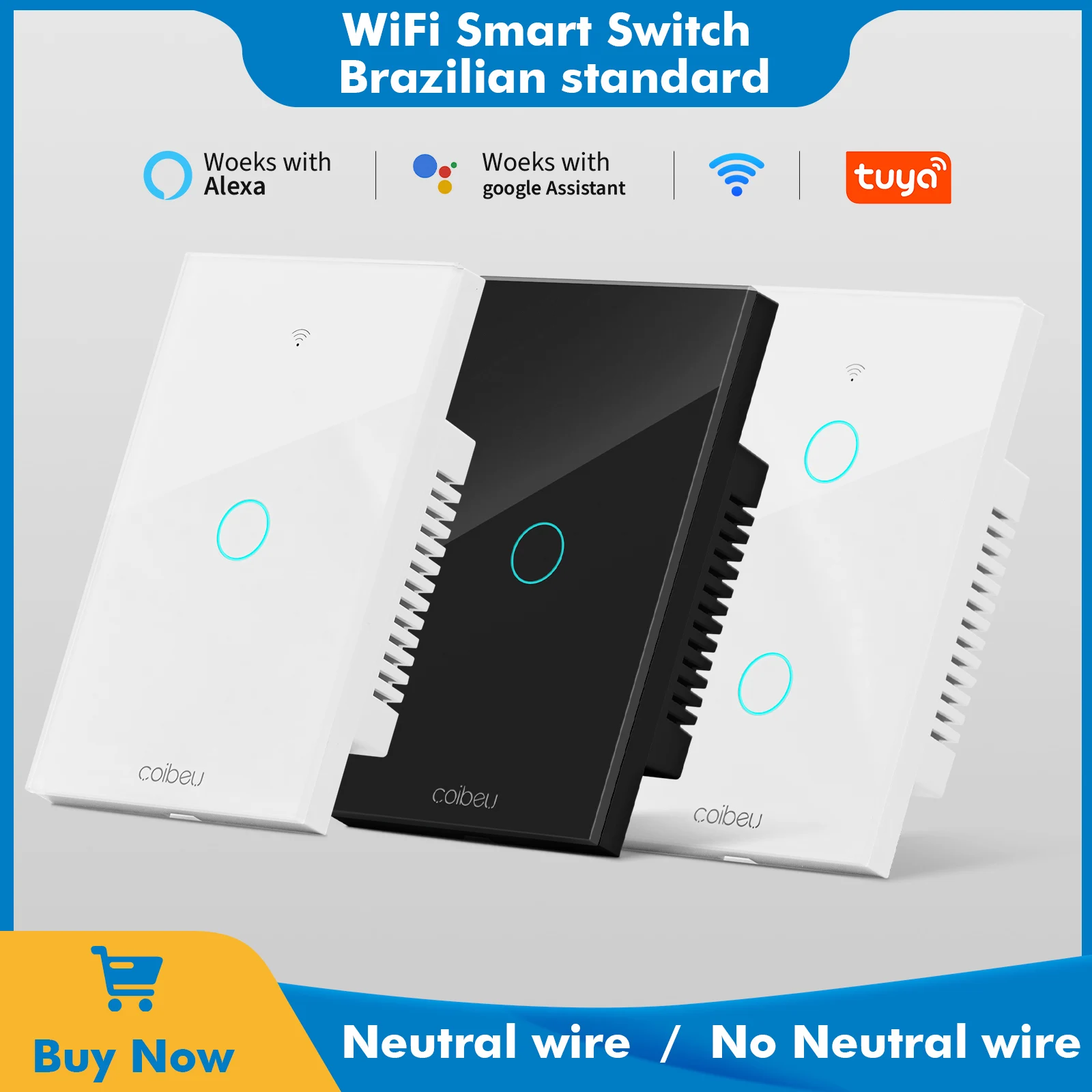 With Neutral, Alexa, Tuya, Smart Switch, WiFi smart socket, smart switch with socket