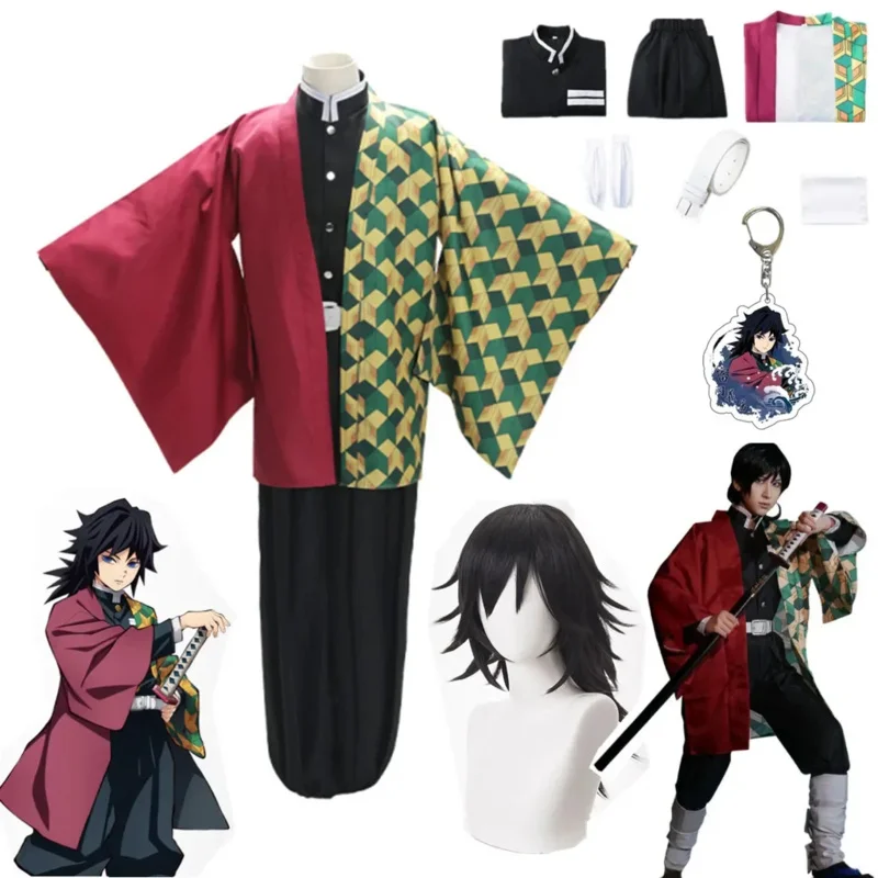 2025 New Anime Kimetsu no Yaiba Tomioka Giyuu Cosplay Costume Kimono Halloween Christmas Party Clothes Adult Kids AA