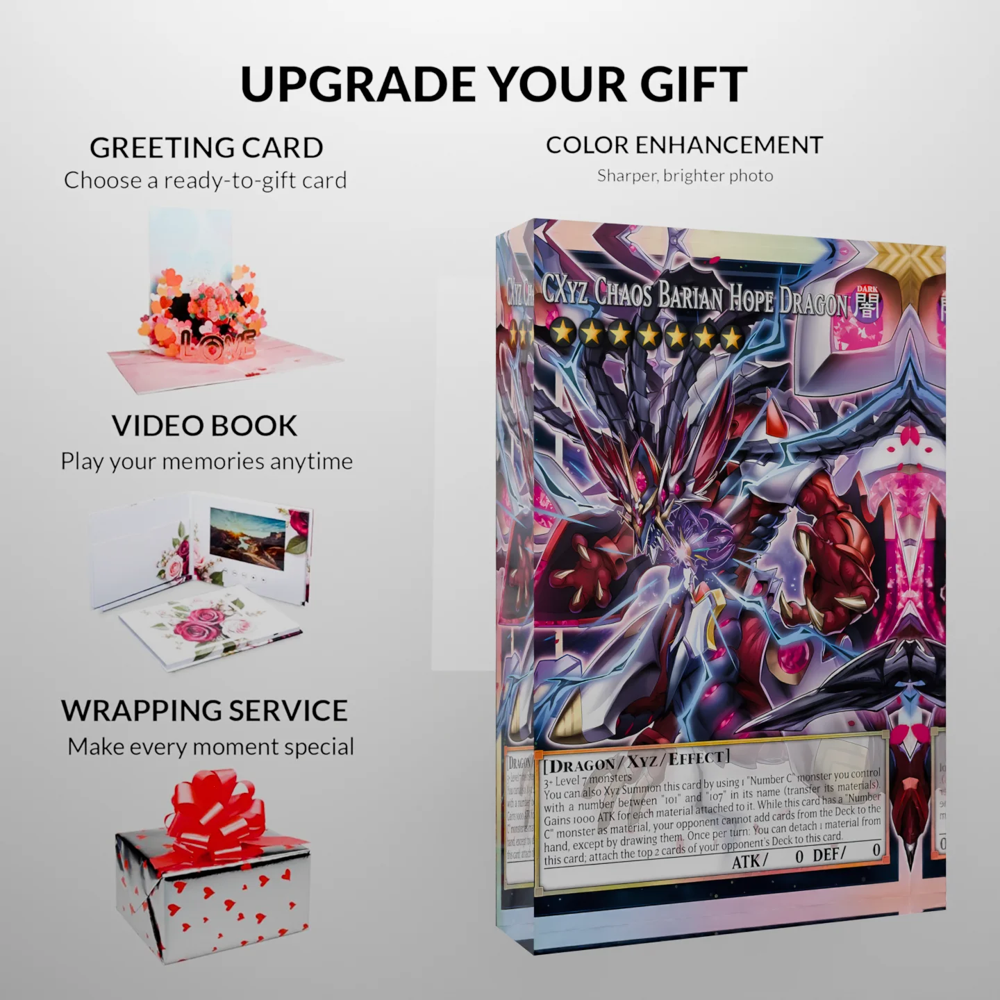 Yu-Gi-Oh YGO CXyz Chaos Barian Hope Dragon Clear Acrylic Block Anime Goods Desktop Ornament Desk Decor Collection Gift