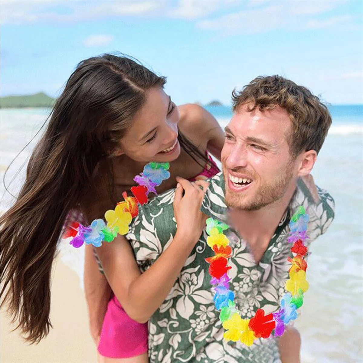 50/100 stuks Hawaiiaanse bloemkettingen Hawaiiaanse slingers Veelkleurige bloemkettingen voor strandfeest Luau Bruiloft Verjaardag Decor