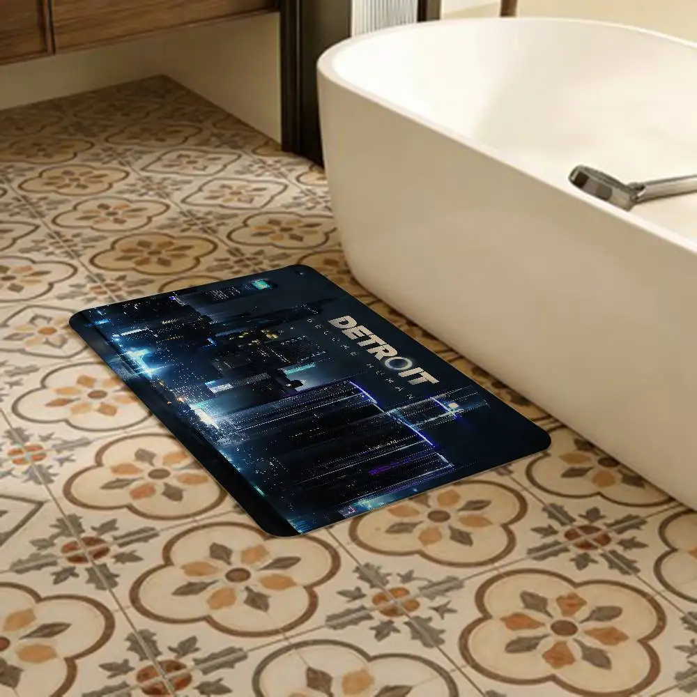 RPG Game D-Detroit B-Become H-Human Floor Mat Rectangle Anti-slip Home Soft Badmat Front Door Indoor Outdoor Mat Welcome Doormat