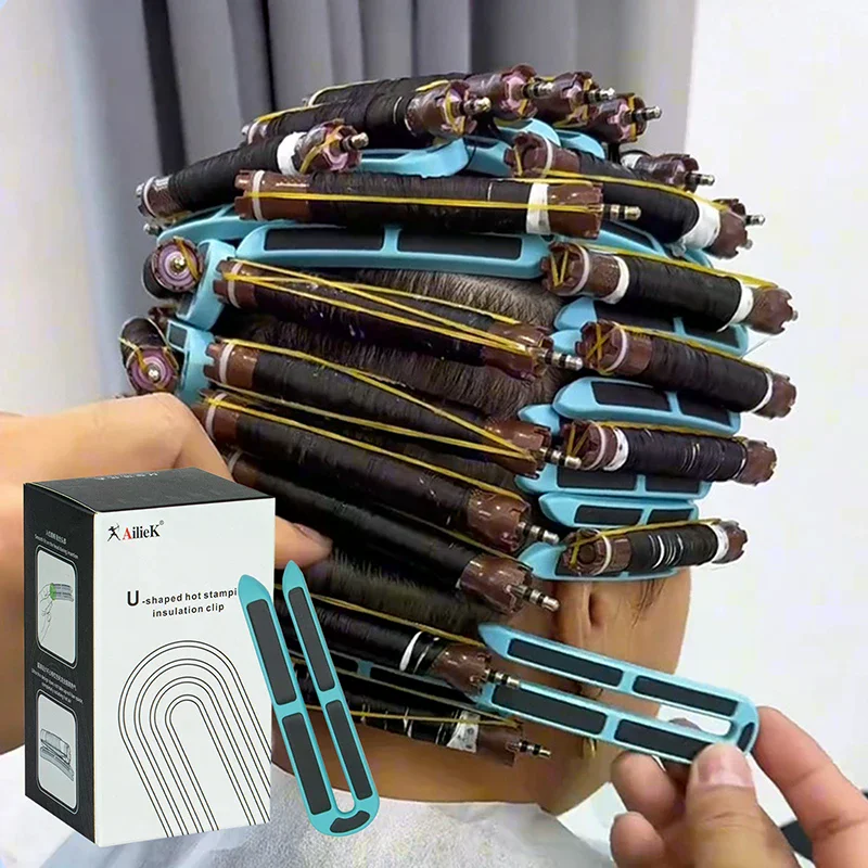 

12pcs U-shape Hair Perm Insulation Clips Multipurpose Strong Hold Heat Resistance Hair Volume Clips For Salon Home Styling Tools