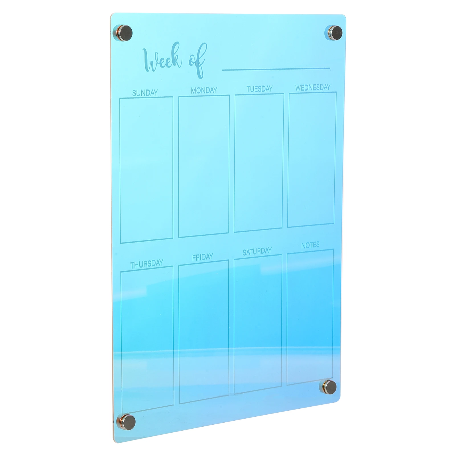 Placa magnética de apagamento a seco, planejador acrílico, tamanho pequeno, embalagem, reutilizável, programação diária, cozinha, montagem na parede, mesa