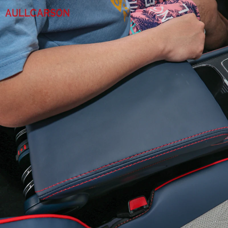 For BYD Atto 3 2022 2023 Leather Car Armrest Mat Interior Auto Storage Box Dust-Proof Cushion Cover Protector Accessories
