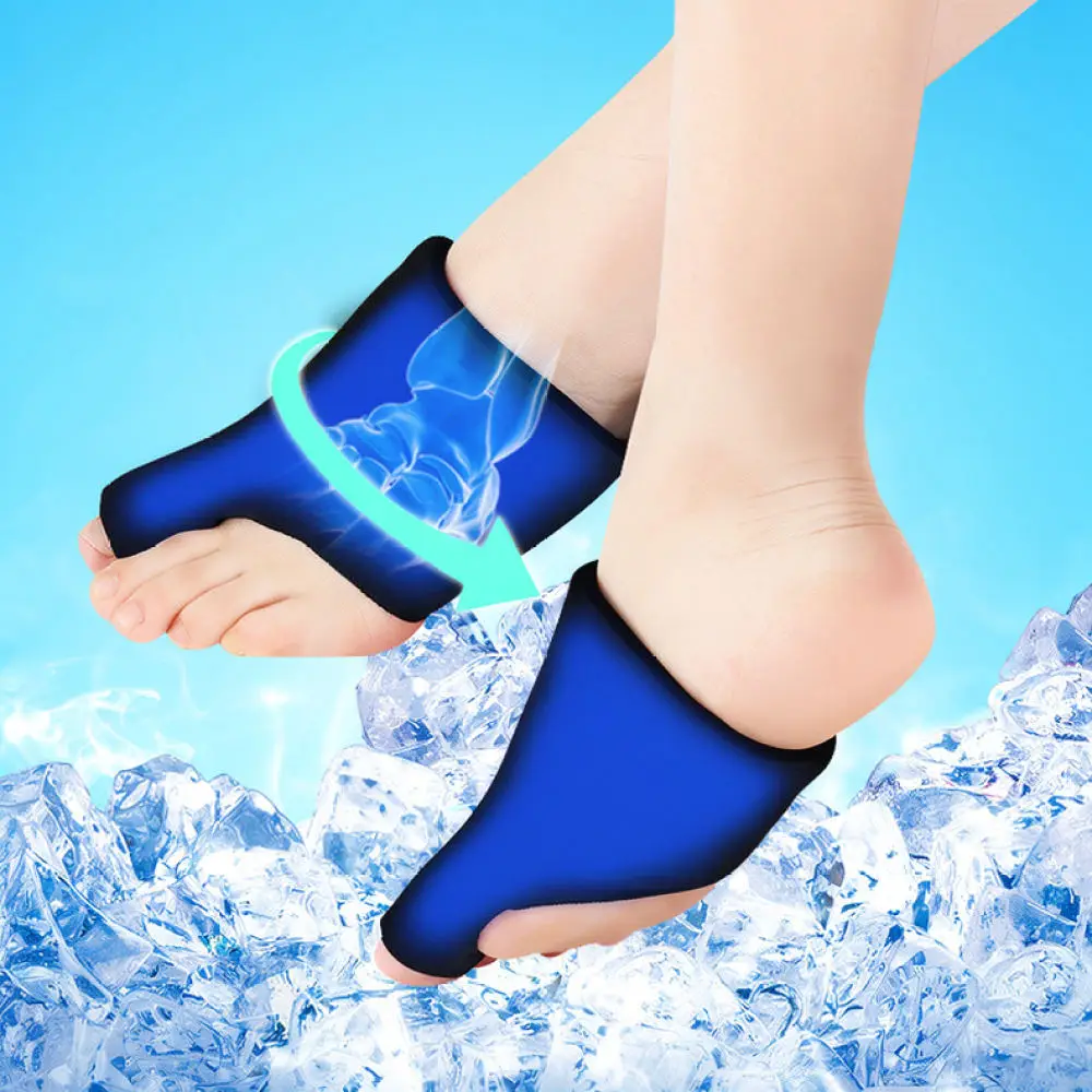 Hot Cold Gel Ankle Support Wrap Compression Sleeve Brace For Joint Pain Relief Injury Recovery Fitness Sports Gear