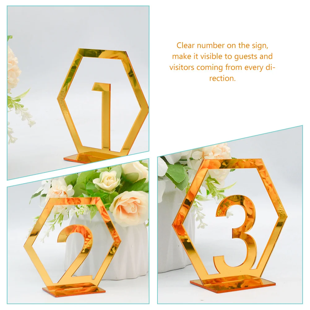 

10Pcs Table Number Signs Alloy Wedding Table Number Holders Stand for Party Banquet and Reception Events