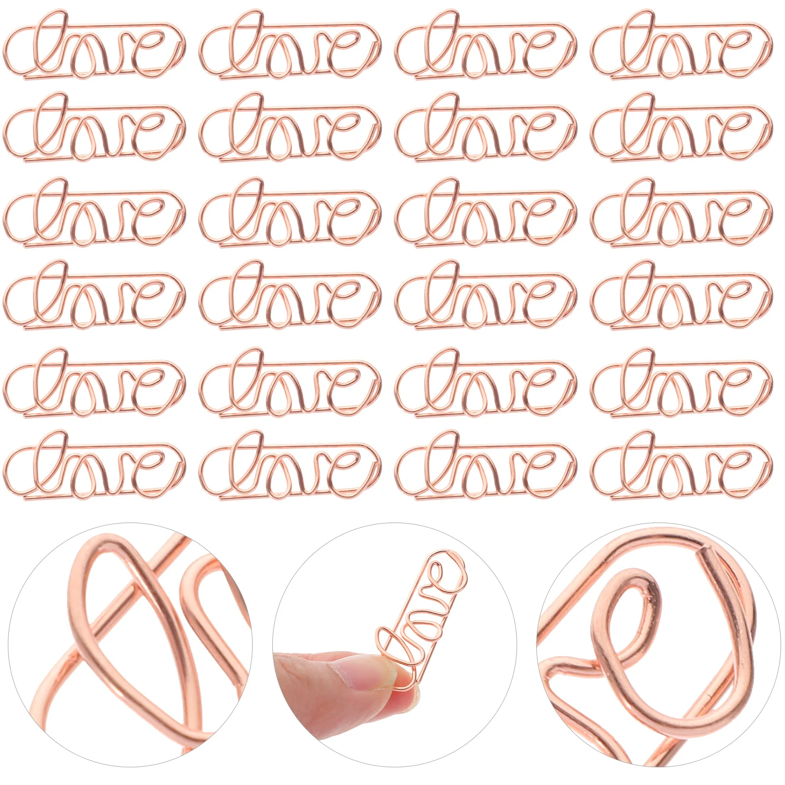 

50 Pcs Metal Paper Clip Colored Clips Small Rose Novelty Iron Mini Paperclips Size