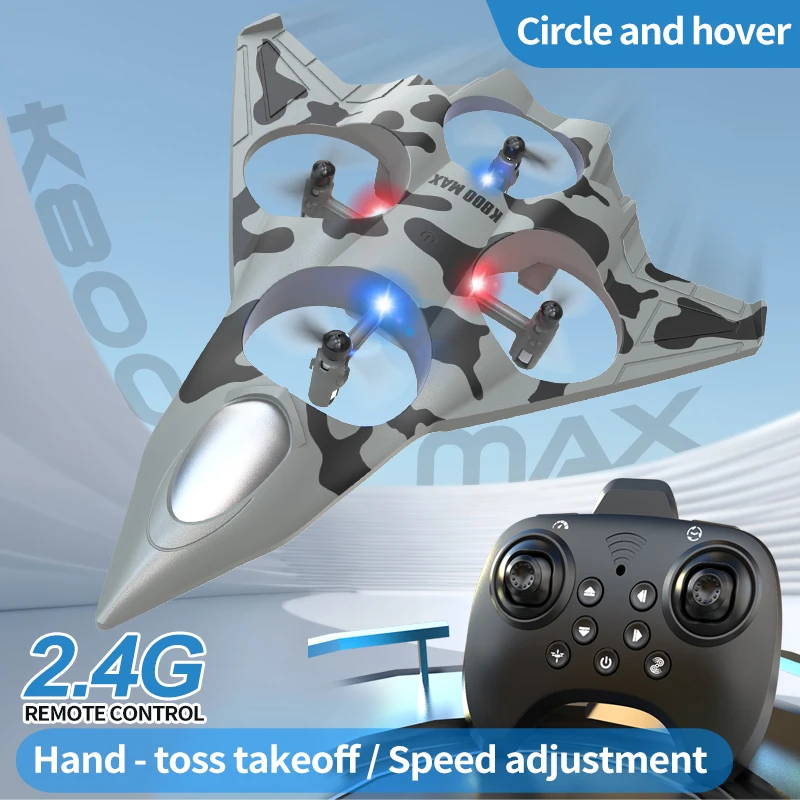JCMO RC Plane K800 MAX Aircraft Remote Control Helicopter 2.4G Throw Fly Airplane Plastic RC Vertical Plane Children Toys Gifts