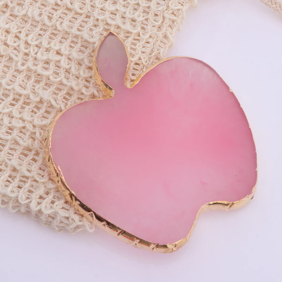 1 قطعة مانيكير مسمار الراتنج التفاح على شكل لوحة وردي فاتح العقيق الذهب حافة دائم الأظافر اللون لوحة أداة فنية لوحة أظافر #2