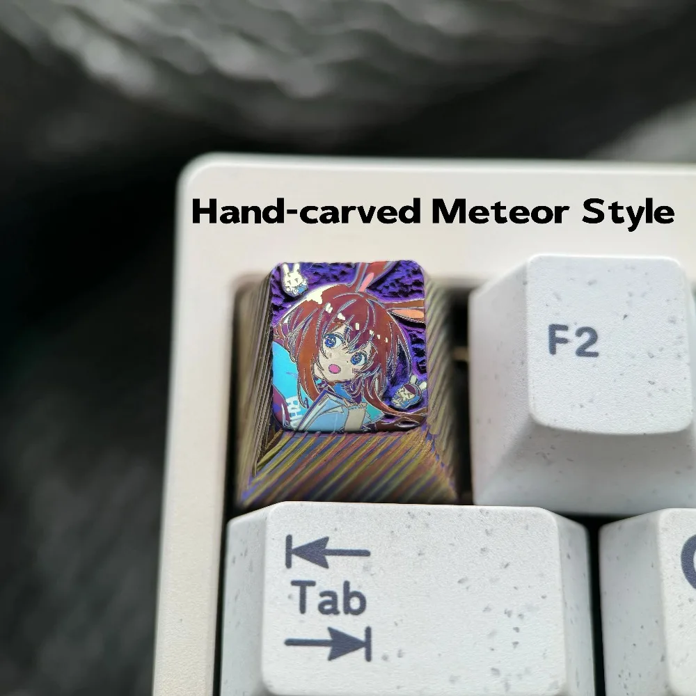 Cartoon Amiya‌ ‌Arknights Keycap Color Titanium Alloy Hollow‌ Light-transmitting‌ ESC Key Cross Shaft Esports Keyboard Accessory
