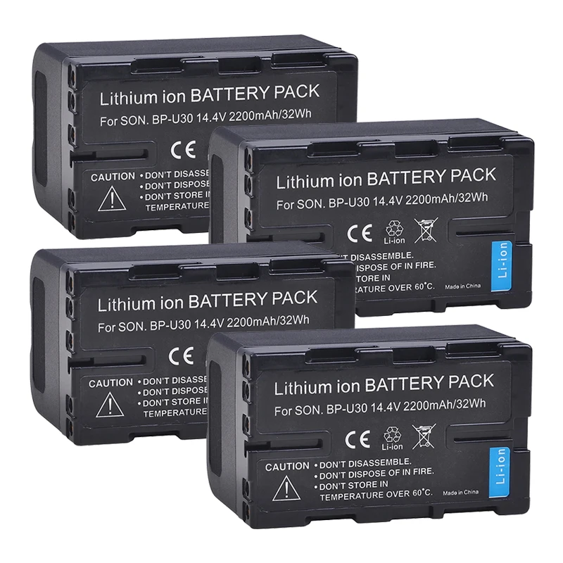 

2200mAh BP-U30 Bateria BP U30 Battery with LED Power Indicators for Sony BP U30 U60 U90 XDCAM EX PMW 100 150 160 200 PMW EX1 EX3