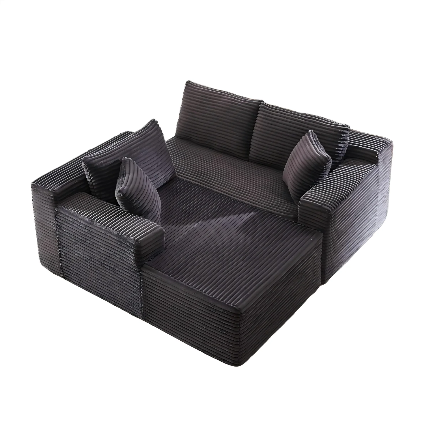 Hot Selling Compressed Sofa Classical Design Multi-functional Living Room Apartment Sofa -Black
