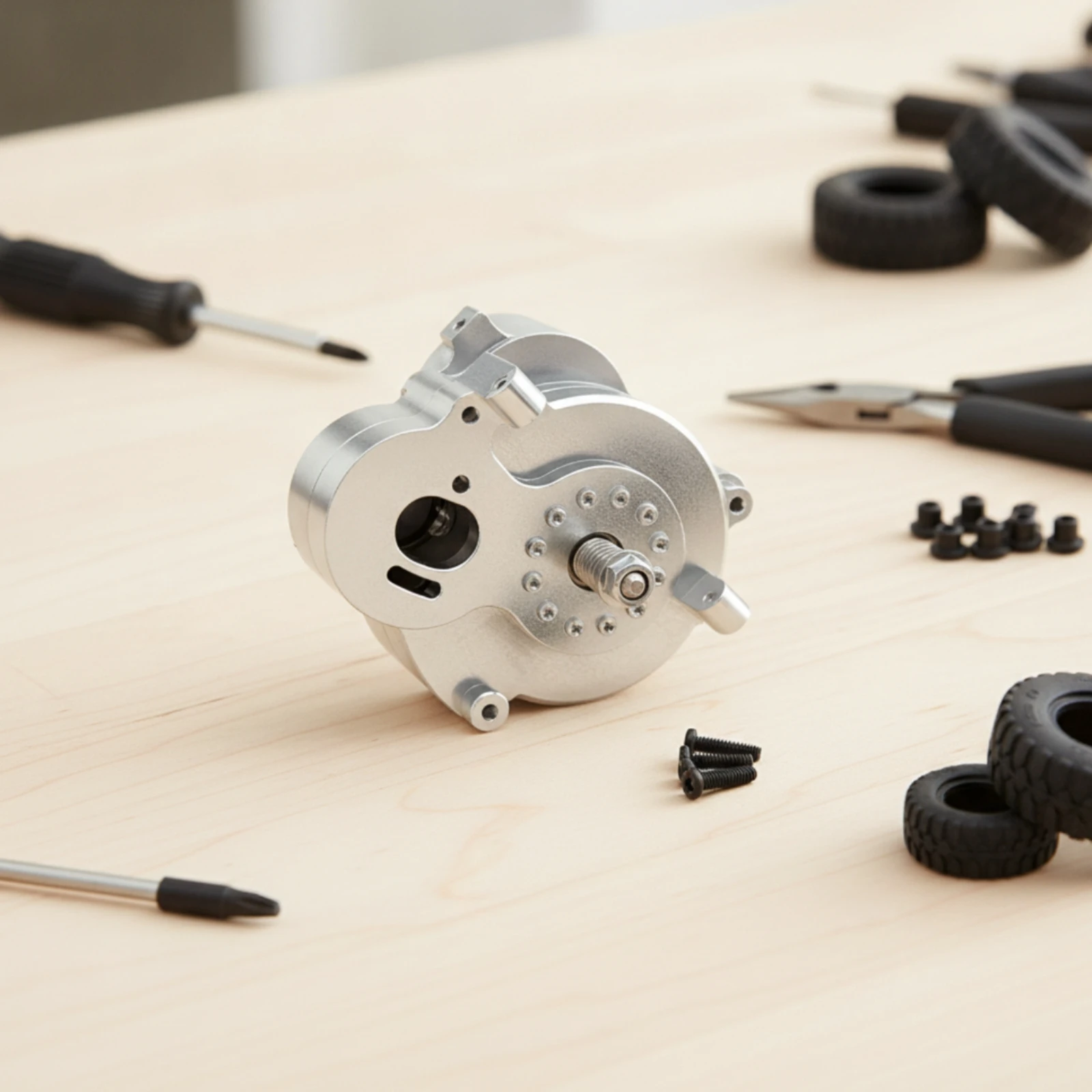RC Car Motor Gearbox Assembly Machined Gearbox with Metal Gears Transmission Assembly Easy to Replace Smooth