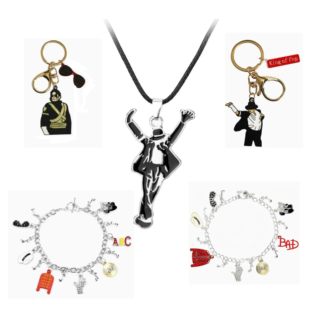 Music Charm Artist Singer Bracelet Keychain Necklace Classic Love Trendy Singer Charm Punk Bracelets for Fans Gifts