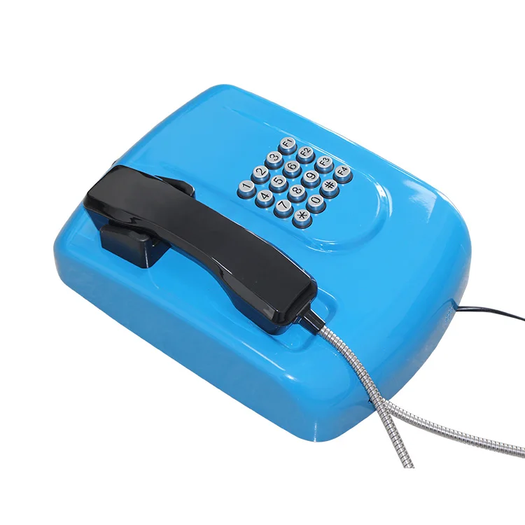 Public public telephone toll-free calls, with metal casing, with armored cable, for outdoor use, hotline service phone