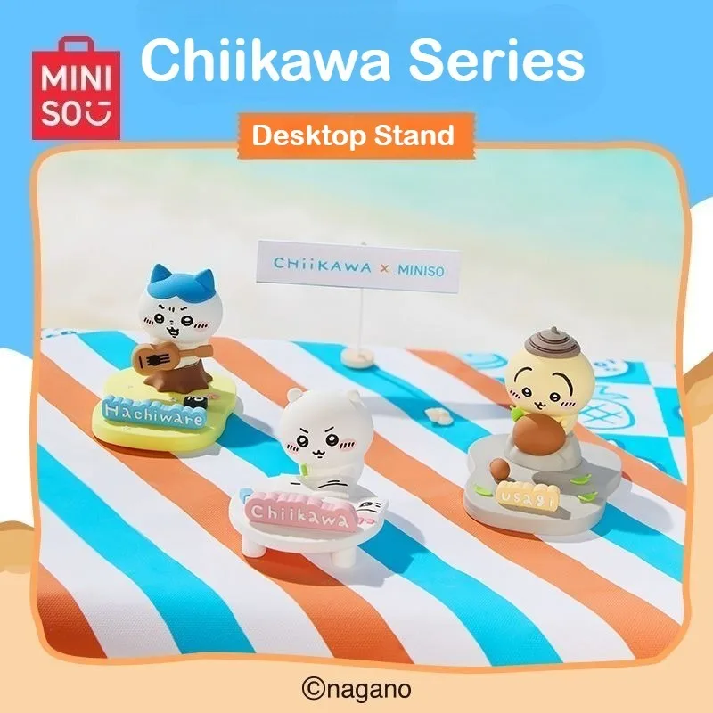

MINISO Chiikawa Phone Holder Usagi Cartoon Cute 3D Characters Summer Series Desktop Car Figurine Home Creative Birthday Gifts