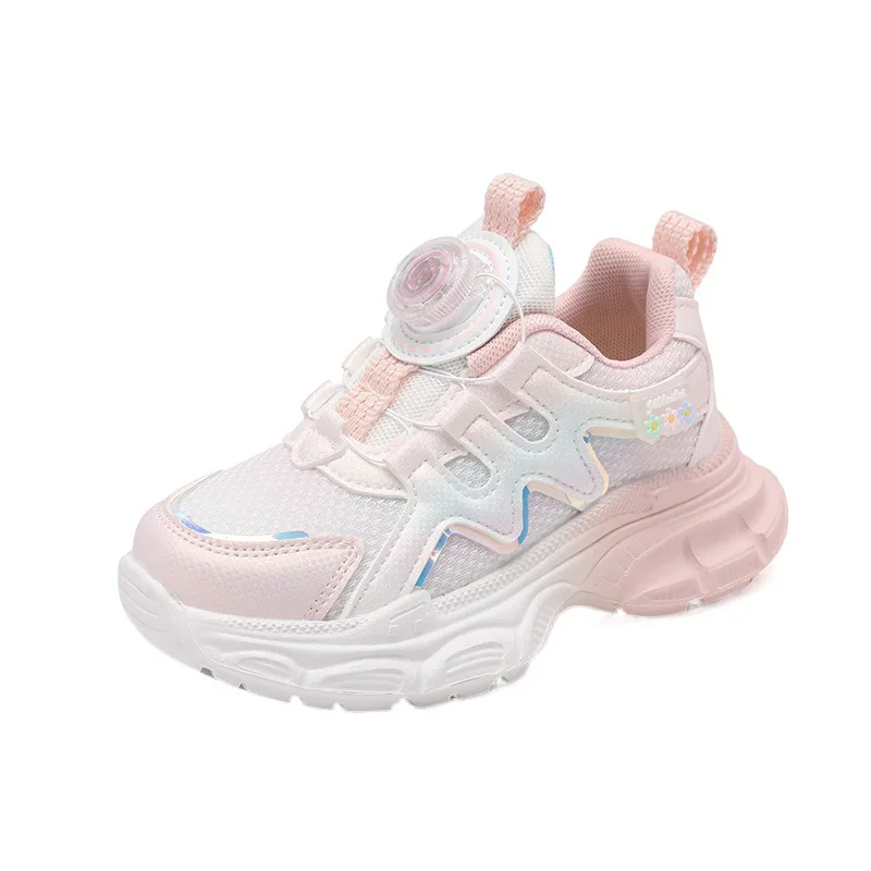 Girls' Sports Shoes 2024 Summer New Casual, Simple and Versatile Mesh Breathable Running Shoes