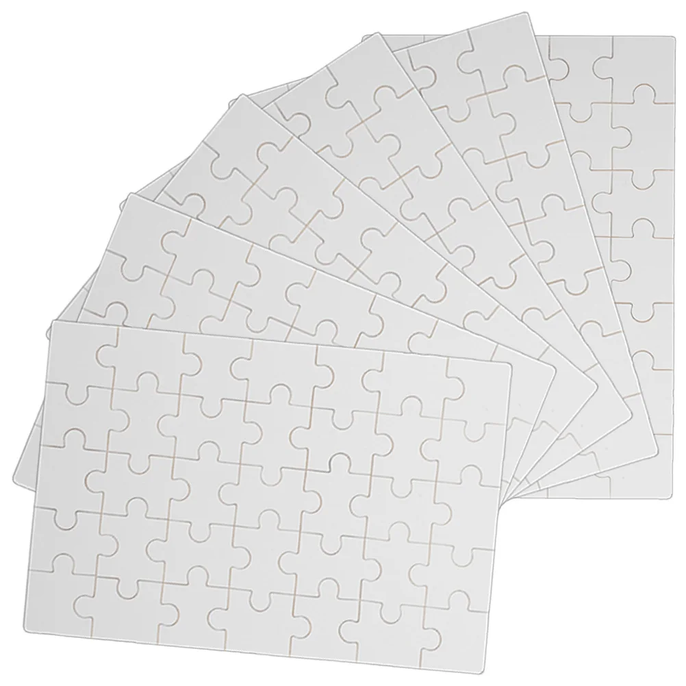 DIY leeres Puzzle, 6 Blatt Sublimation, Holzpuzzle, Rohlinge, Kinderhandwerk, Wärmeübertragung, Puzzleteile für Puzzlespiele