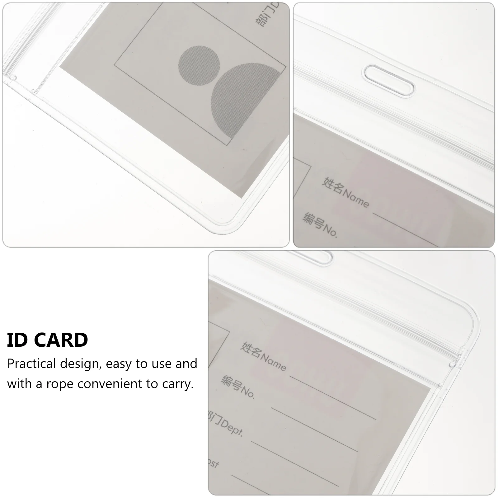 10 Pcs PVC Card Cover ID Badge Holder Transparent Employee Work Badge Lanyard Portable Hanging Practical Design Safety