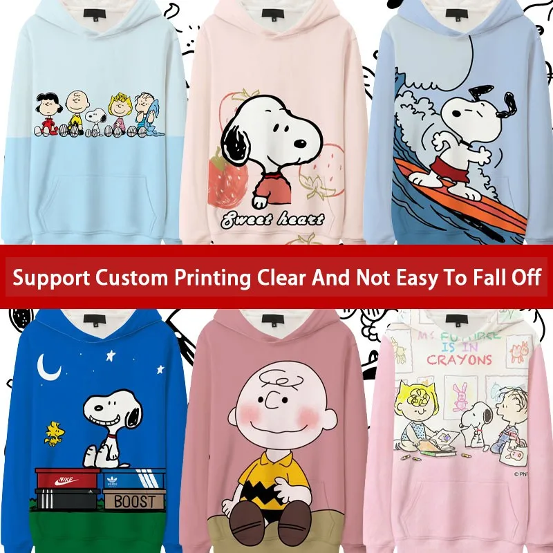 

snoopy cartoon co-name boy hoodie men loose two yuan ins children's clothes coat