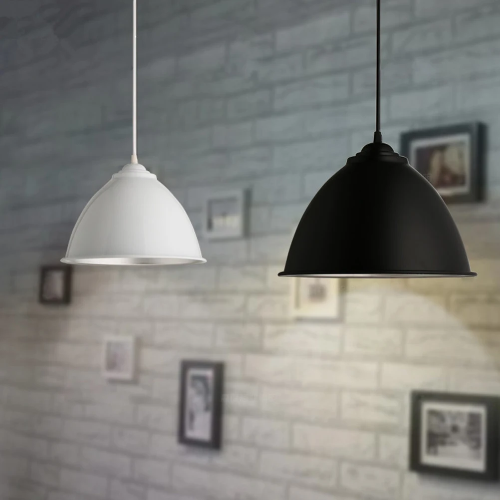 

Aluminum Pendant Lamp 1M Adjustable Hanging String Black Shade Vintage Modern Ceiling Light for Home Office Cafe
