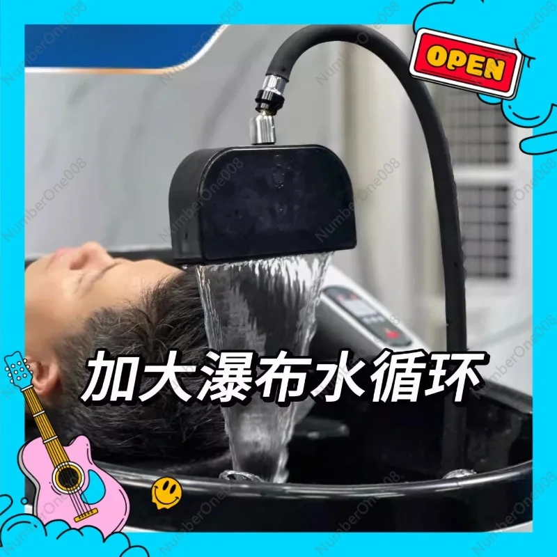 Hydraulic Shampoo Bed Waterfall Shower Head Multi Port Connector Spa Hair Washing System Recirculating Setup