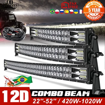 CO LIGHT 2-Rows 12D Super Bright 4x4 Led Light Bar Offroad Spot Flood Combo Beam 22&quot; 32&quot; 42&quot; 52&quot; Led Work Light for Boat SUV UAZ