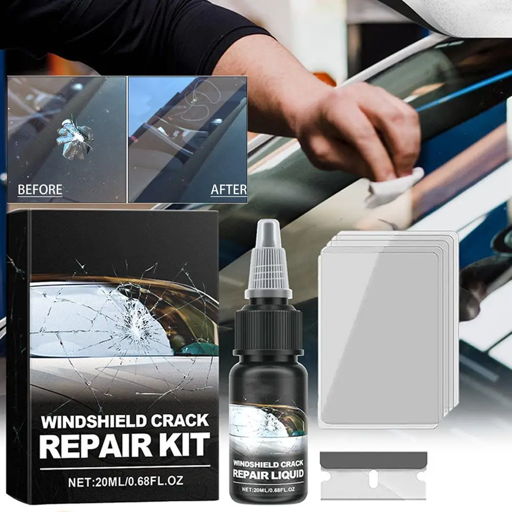 طقم تصليح خدش زجاج السيارة، 2025 طقم تصليح شقوق الزجاج الأمامي الجديد، إصلاح الزجاج الأمامي الكراك إصلاح السيارة العالمي السائل الانفلونزا M9Z2 #6