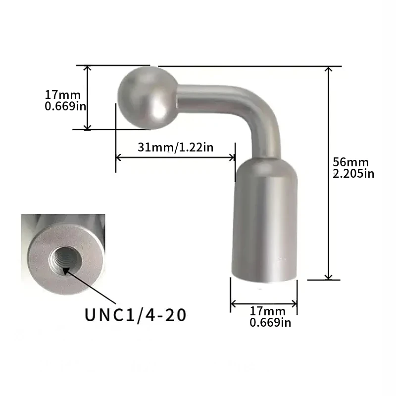 1 stücke 17mm Kugelkopf Adapter für Telefon Tablet GPS Navigator Halterung Halter 1/4 Gewinde auf 17mm Kugelkopf stativ Mount Stecker – Detail 5