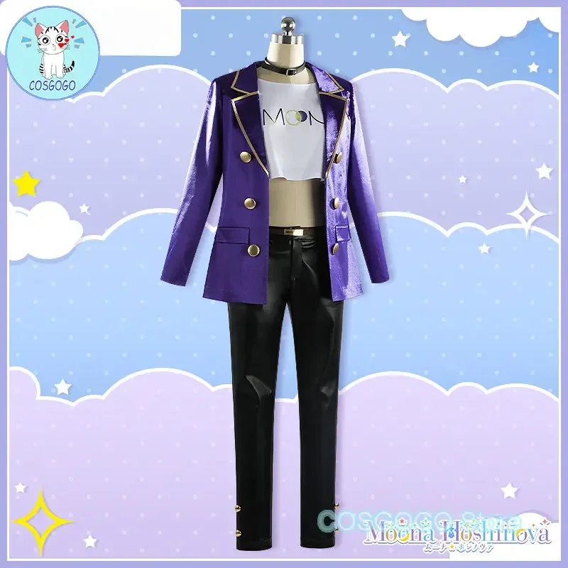 COSGOGO-Costume de Cosplay Hololive pour Homme et Femme, ID Moona Hoshinova, Vtuber Potato, Tenues d'Halloween Personnalisées