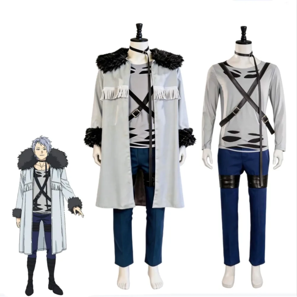 

Frieren: Beyond Journey's End Viabel Cosplay Costume Full Set Gray Coat Pants Anime Halloween Comic Con Stage Performance Outfit
