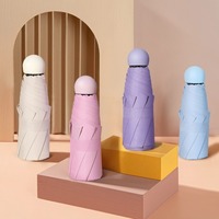 New Mini Capsule Folding Umbrella UPF50+ Portable Sun Rain Umbrella Dual Use Protection Vinyl Travel Accessoreis for Outdoor