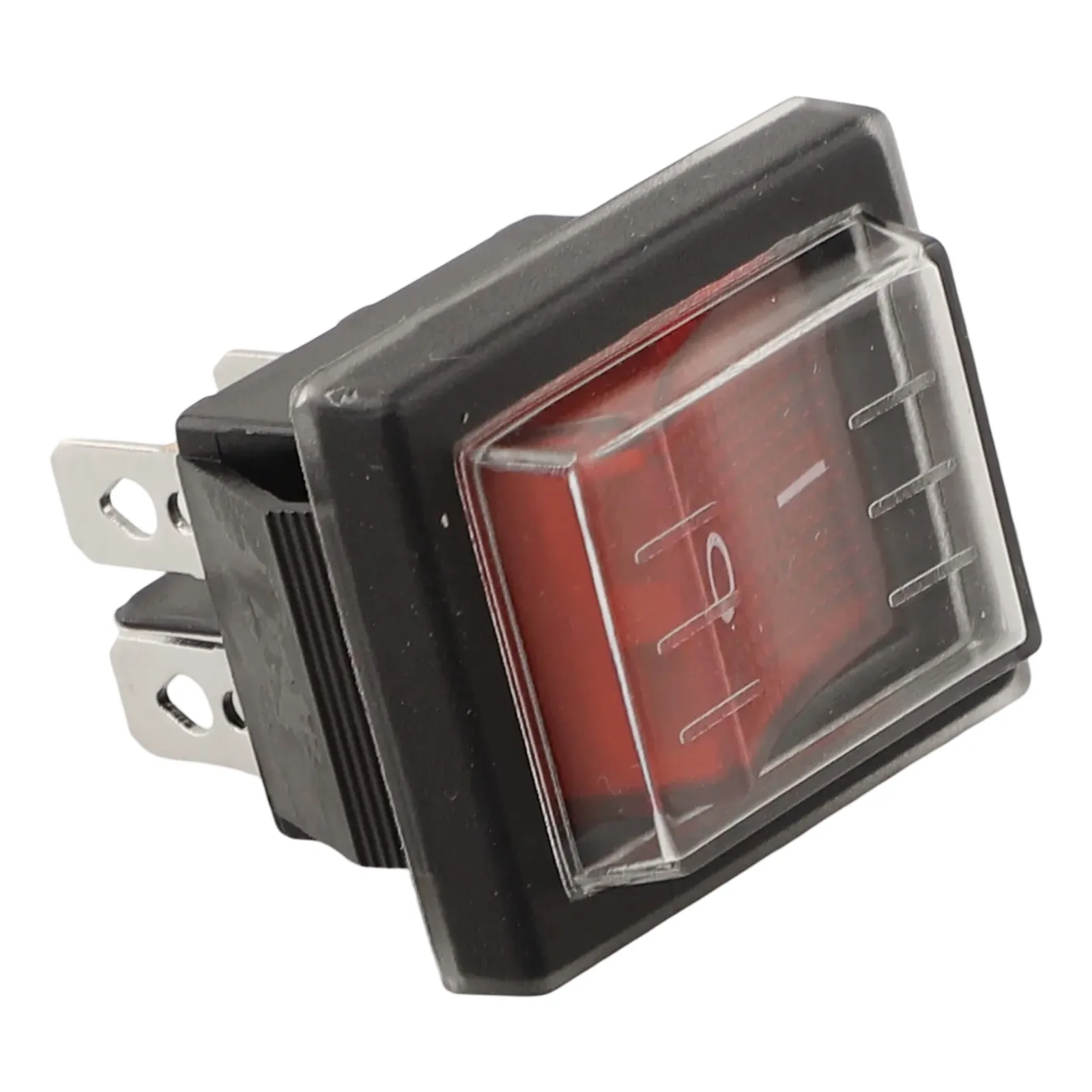 4-Pin Rocker Switch Red Illuminated Switch Automobile Boat Moisture Protection Thermoplastic Engineering Materials