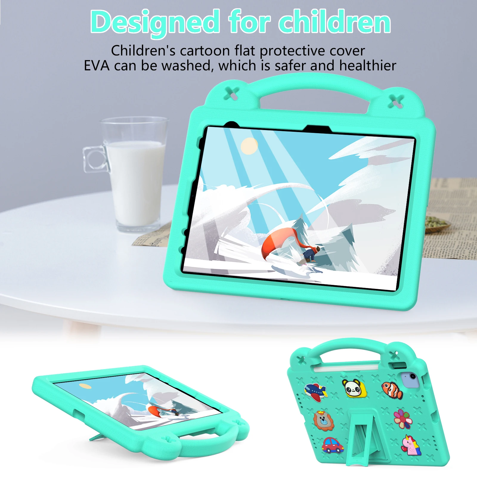 

Детский милый чехол для iPad 11th 10th Pro 11 4th 3th 2th 1th Air 5 4 10,9 дюймов Safe EVA Bear Handheld Shockproof Tablet Cover