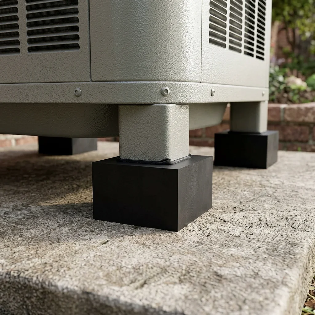 Vibration Isolation Pads High-Density Rubber Shock Absorber Base Noise Reducing for Outdoor HVAC AC Condenser Support Set