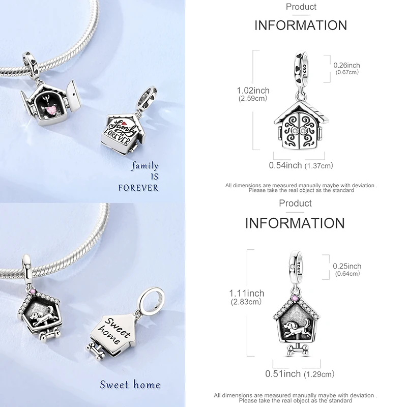 925 Sterling Silber Charm-Perlen Tagebuch Film Haus Sonne Mond Flugzeug Reise Kaffee DIY Armband Halskette Schmuck Geschenk für Frauen – Detail 2