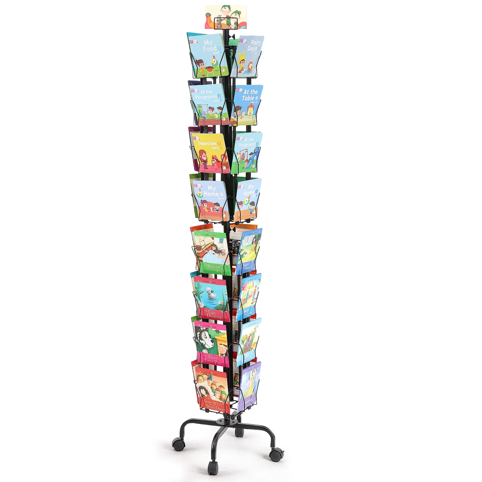 VEVOR Greeting Cards Display Rack 32 Pockets 360° Rotating Postcard Brochure Display Stand for Exhibitions Office Trade Shop