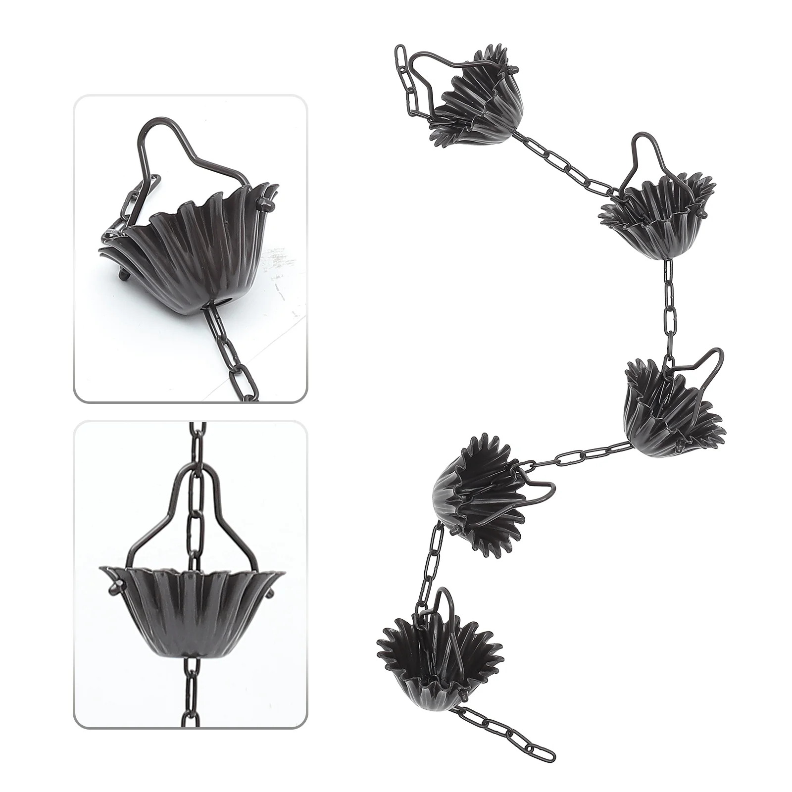 

Windchimes Outdoors Rain Chain Garden Ornament Decorative For Gutter Aluminum Cups